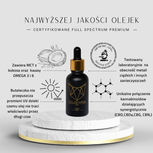Olejek Golden Fox 500 / 10ml CBD - obrazek 4